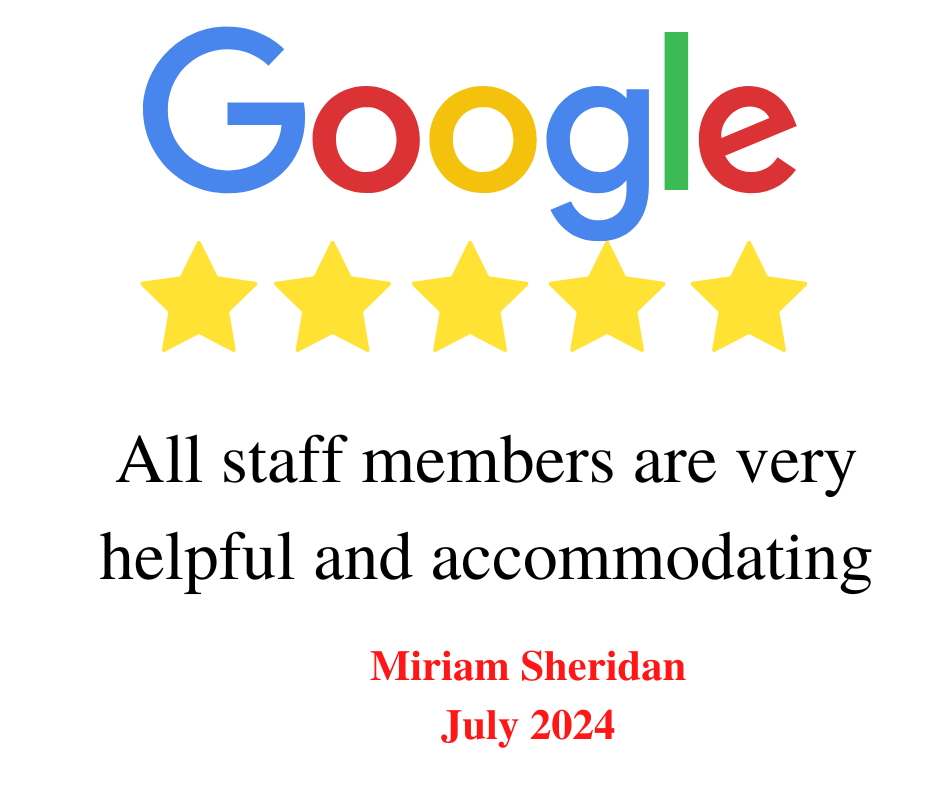 Hire Here Dublin 5 star Google Review  February 2024