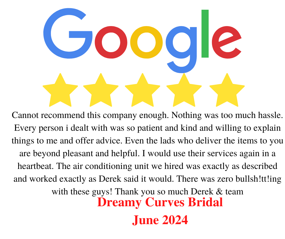 Hire Here Dublin 5 star Google Review  June 2024